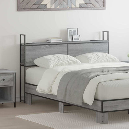 Testiera con Stazione di Carica e Storage Grigio sonoma