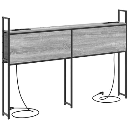 Testiera con Stazione di Carica e Storage Grigio sonoma 140 cm