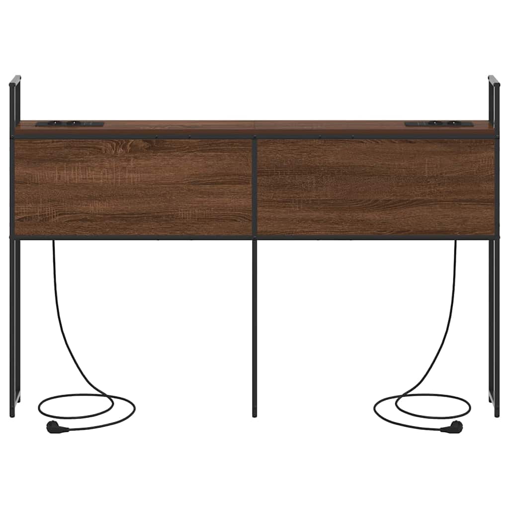 Testiera con Stazione di Carica e Storage Rovere marrone 140 cm