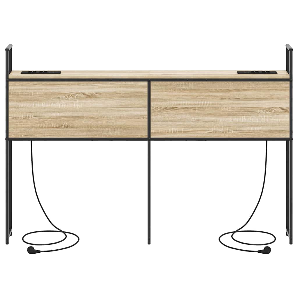 Testiera con Stazione di Carica e Storage rovere sonoma 150 cm