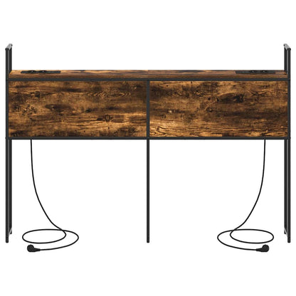 Testiera con Stazione di Carica e Storage Rovere fumo 150 cm