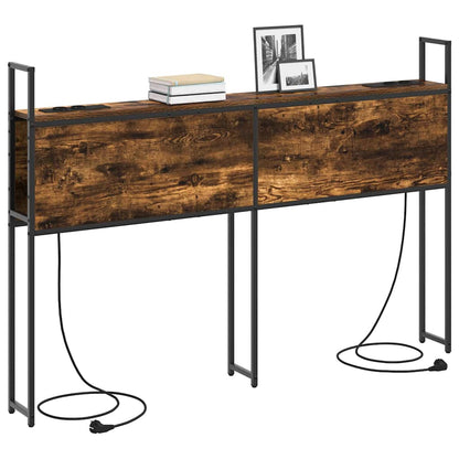 Testiera con Stazione di Carica e Storage Rovere fumo 150 cm