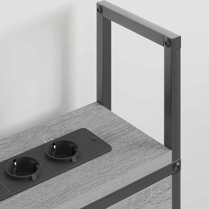 Testiera con Stazione di Carica e Storage Grigio sonoma 150 cm