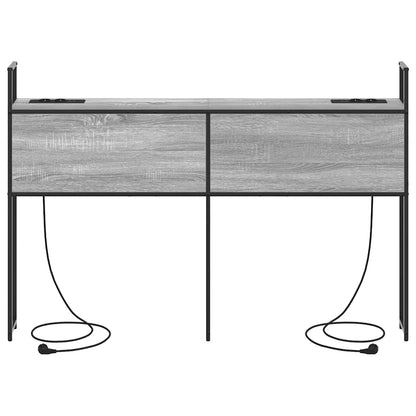 Testiera con Stazione di Carica e Storage Grigio sonoma 150 cm