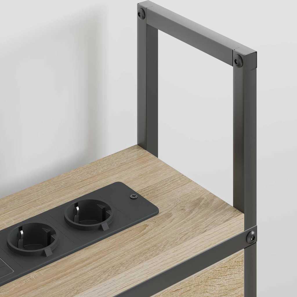 Testiera con Stazione di Carica e Storage rovere sonoma 160 cm