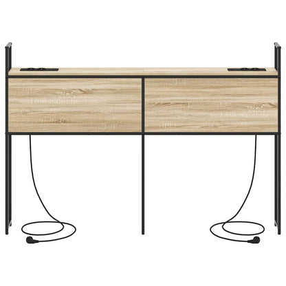 Testiera con Stazione di Carica e Storage rovere sonoma 160 cm