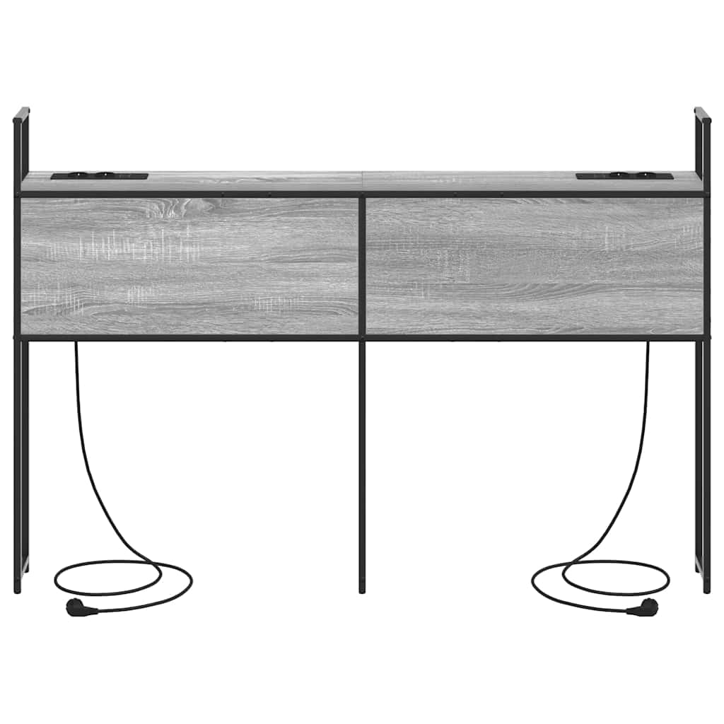 Testiera con Stazione di Carica e Storage Grigio sonoma 160 cm