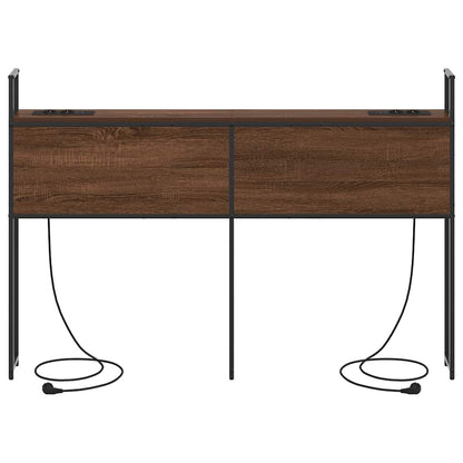 Testiera con Stazione di Carica e Storage Rovere marrone 160 cm