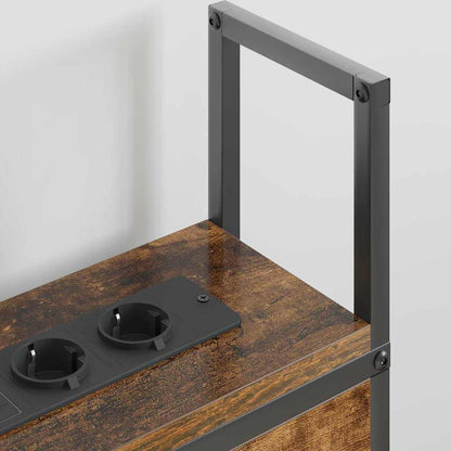 Testiera con Stazione di Carica e Storage Rovere fumo 180 cm