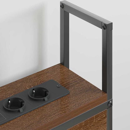 Testiera con Stazione di Carica e Storage Rovere marrone 180 cm