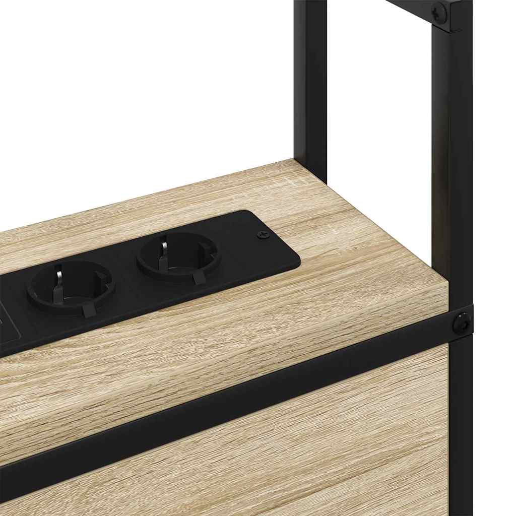 Testiera con Stazione di Carica e Storage rovere sonoma
