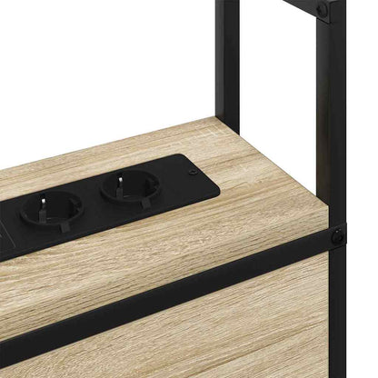 Testiera con Stazione di Carica e Storage rovere sonoma