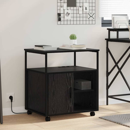 Cabina con Stazione di Ricarica Rovere Nero 61 x 46 x 67 cm | homemem39
