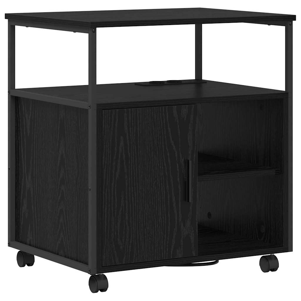 Cabina con Stazione di Ricarica Rovere Nero 61 x 46 x 67 cm | homemem39