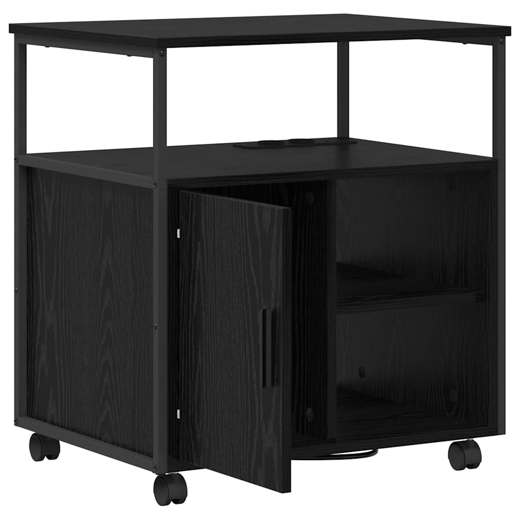 Cabina con Stazione di Ricarica Rovere Nero 61 x 46 x 67 cm | homemem39