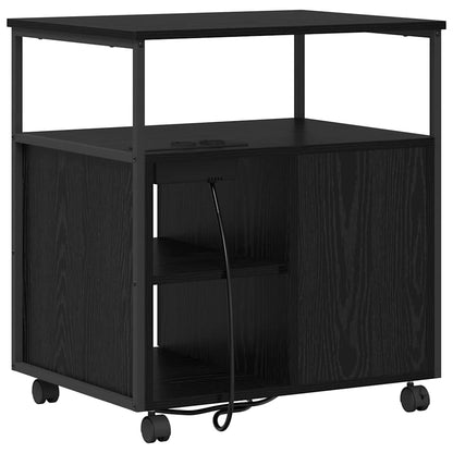 Cabina con Stazione di Ricarica Rovere Nero 61 x 46 x 67 cm | homemem39