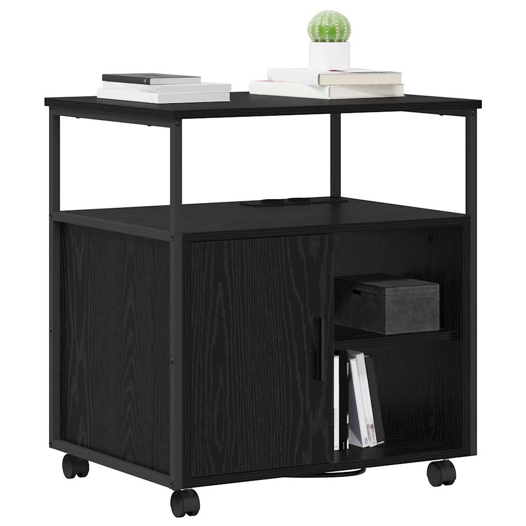 Cabina con Stazione di Ricarica Rovere Nero 61 x 46 x 67 cm | homemem39