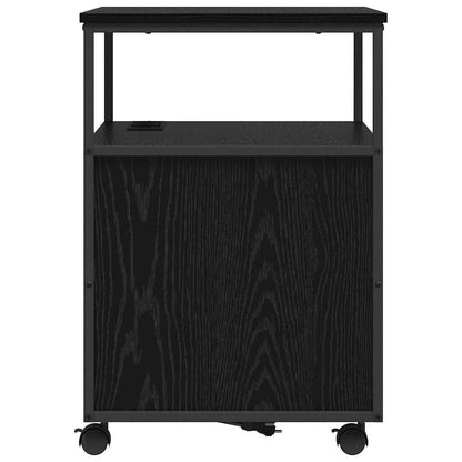 Cabina con Stazione di Ricarica Rovere Nero 61 x 46 x 67 cm