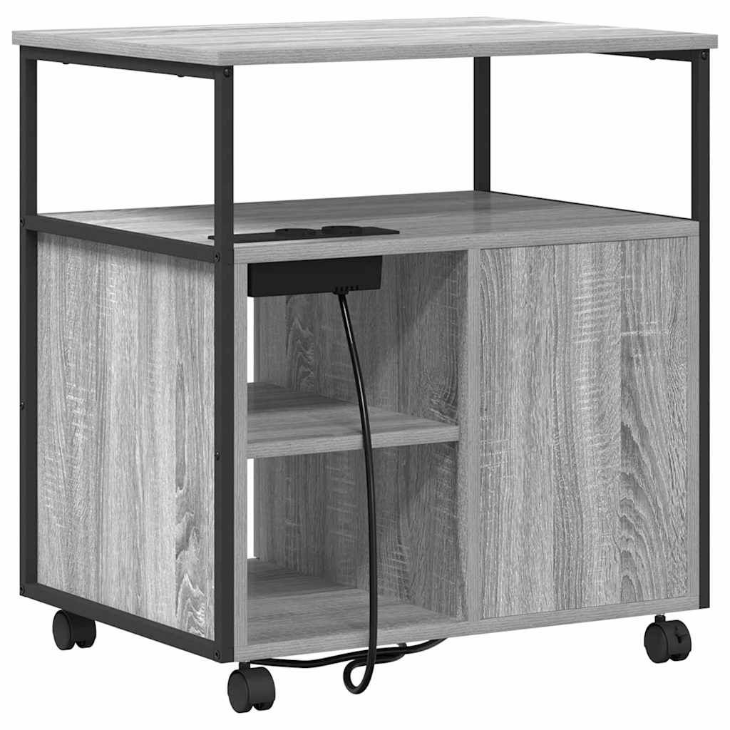 Cabina con Stazione di Ricarica Grigio Sonoma 61 x 46 x 67 cm