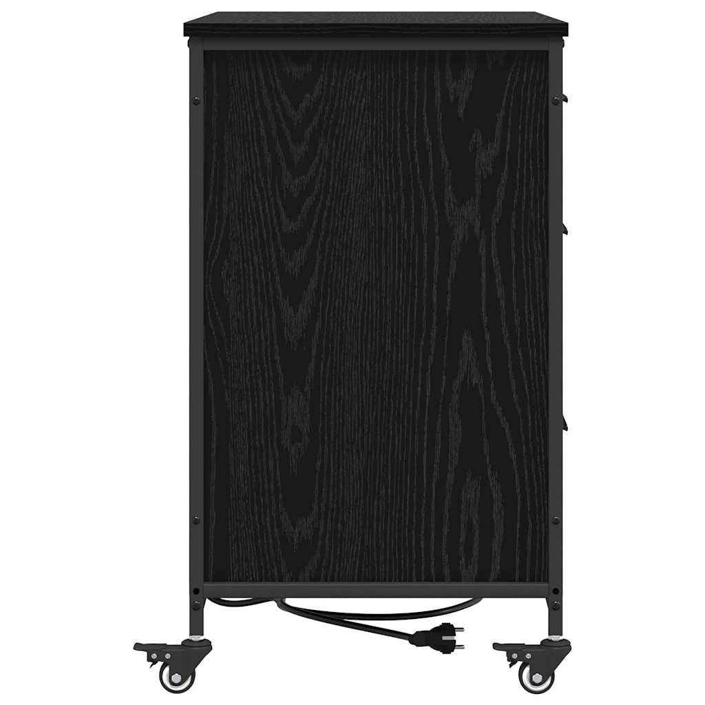 Cabina con Stazione di Ricarica Rovere Nero 76 x 41 x 72 cm | homemem39