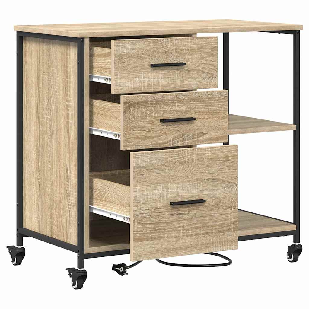 Cabina con Stazione di Ricarica Rovere Sonoma 76 x 41 x 72 cm | homemem39