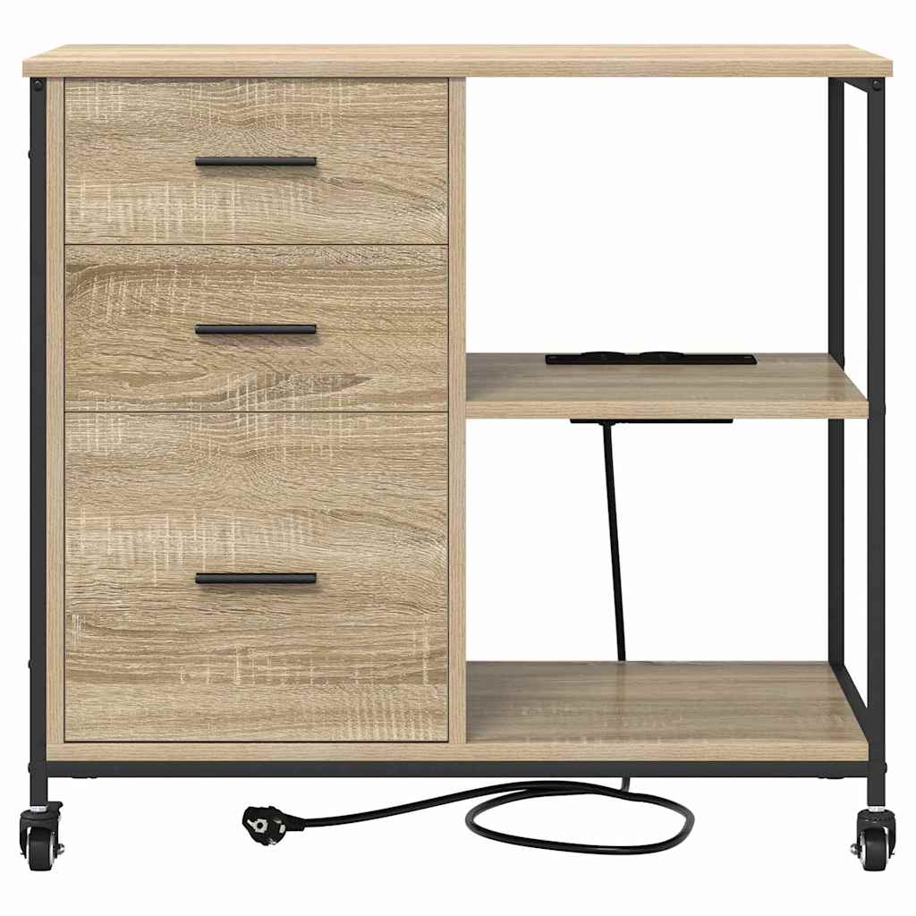Cabina con Stazione di Ricarica Rovere Sonoma 76 x 41 x 72 cm