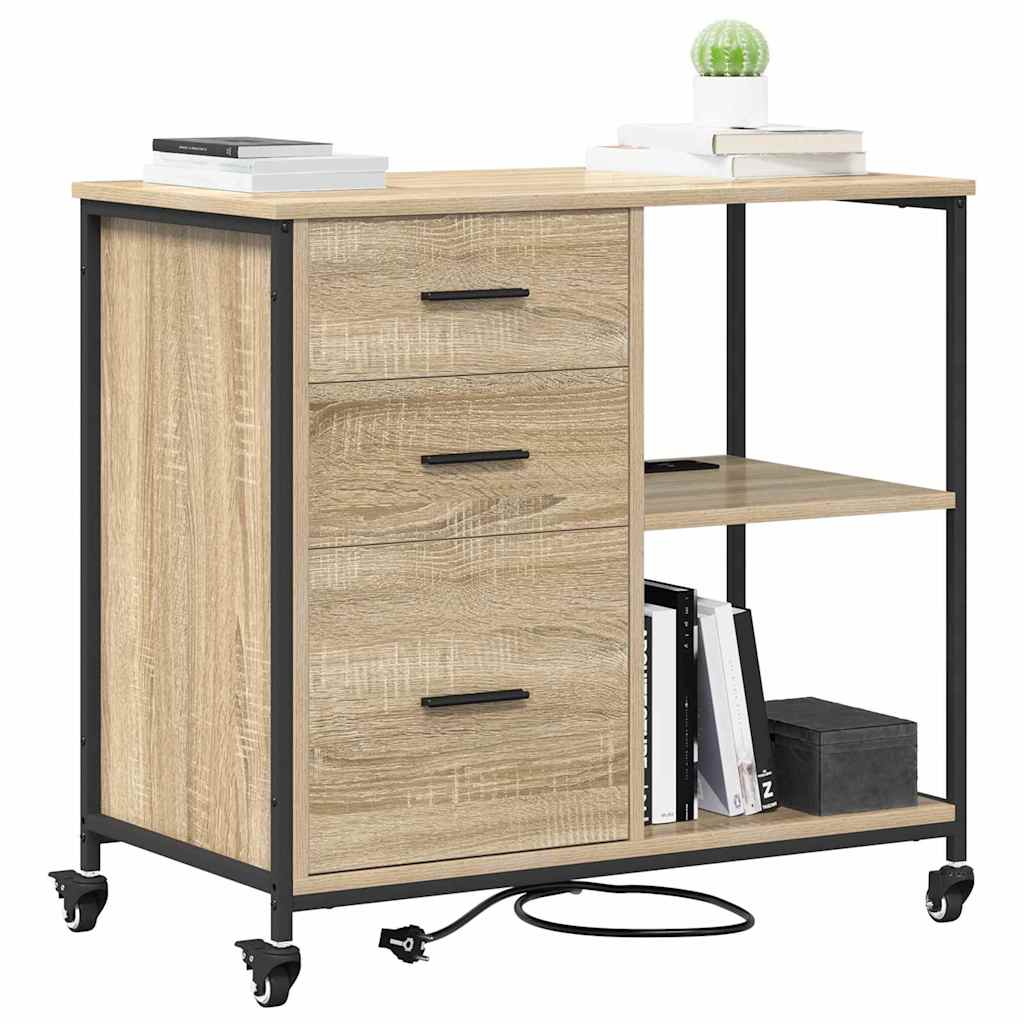 Cabina con Stazione di Ricarica Rovere Sonoma 76 x 41 x 72 cm