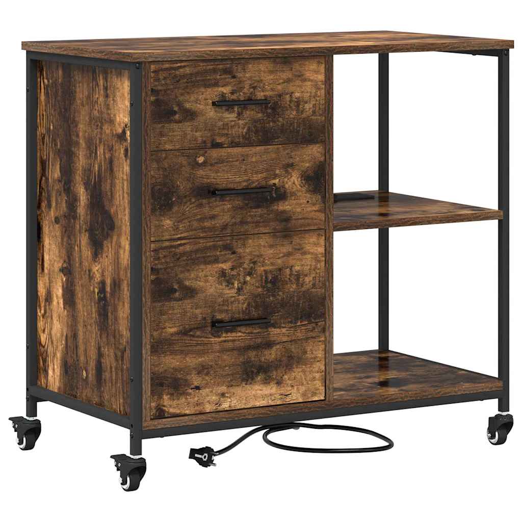 Cabina con Stazione di Ricarica Rovere fumé 76 x 41 x 72 cm | homemem39