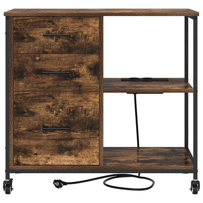 Cabina con Stazione di Ricarica Rovere fumé 76 x 41 x 72 cm | homemem39
