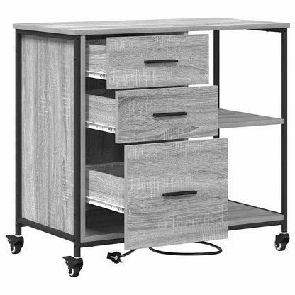 Cabina con Stazione di Ricarica Grigio Sonoma 76 x 41 x 72 cm | homemem39