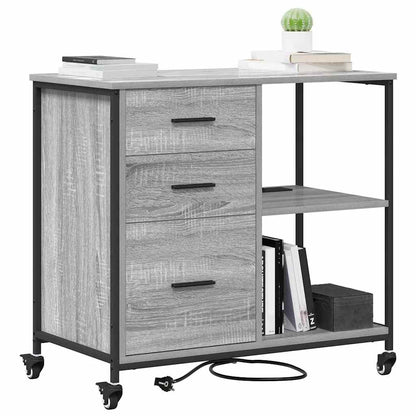 Cabina con Stazione di Ricarica Grigio Sonoma 76 x 41 x 72 cm | homemem39