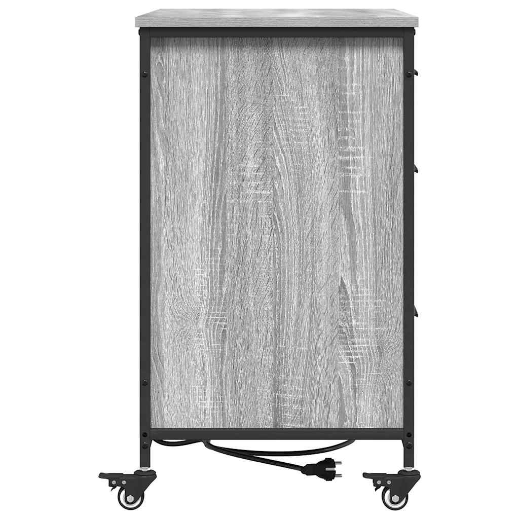 Cabina con Stazione di Ricarica Grigio Sonoma 76 x 41 x 72 cm
