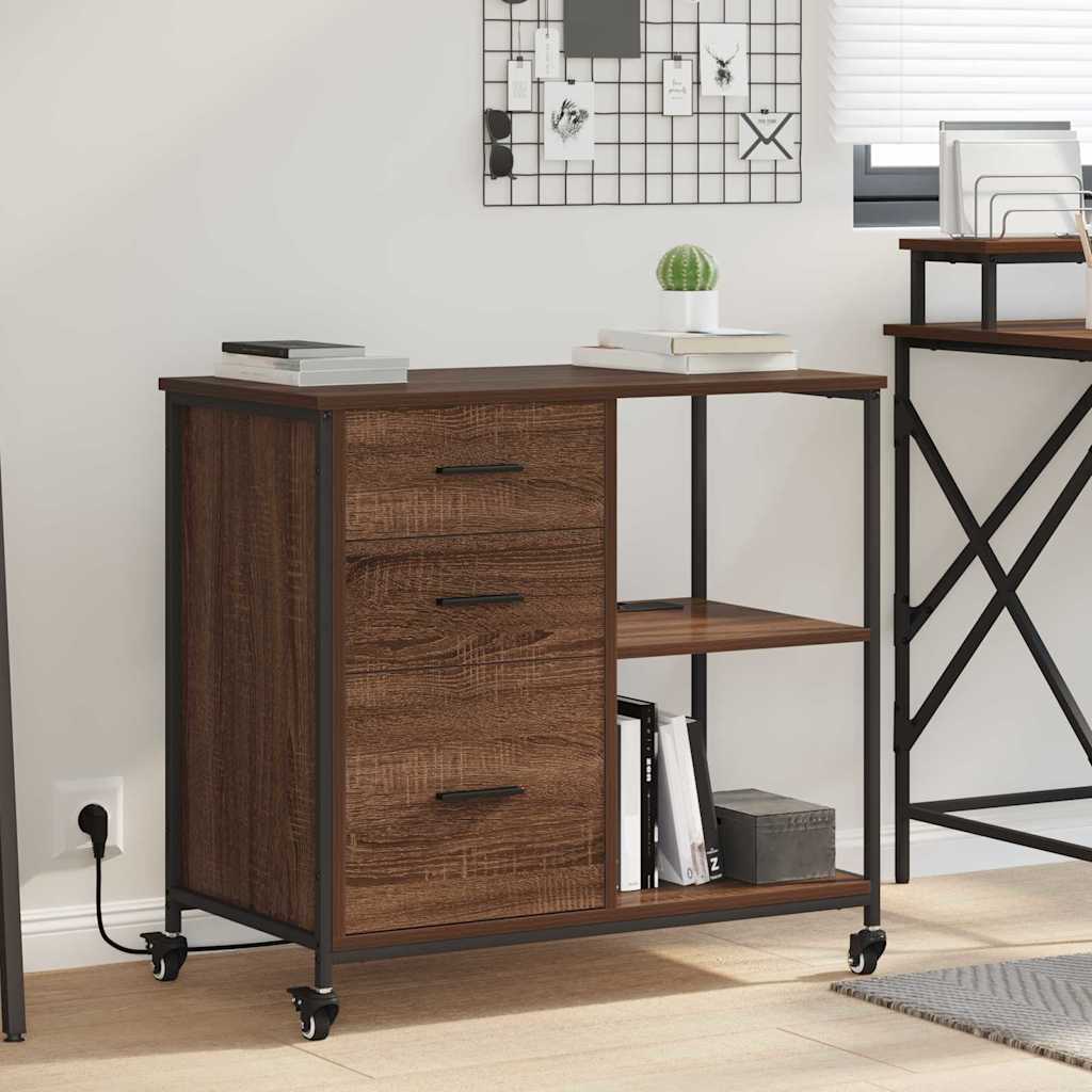 Cabina con Stazione di Ricarica Rovere Marrone 76 x 41 x 72 cm