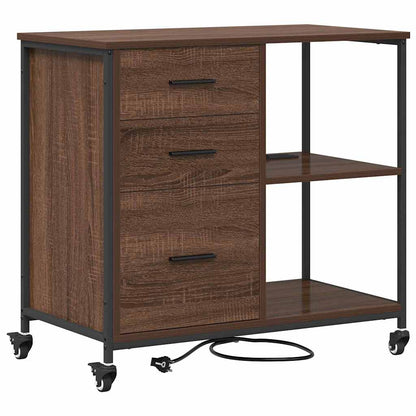 Cabina con Stazione di Ricarica Rovere Marrone 76 x 41 x 72 cm