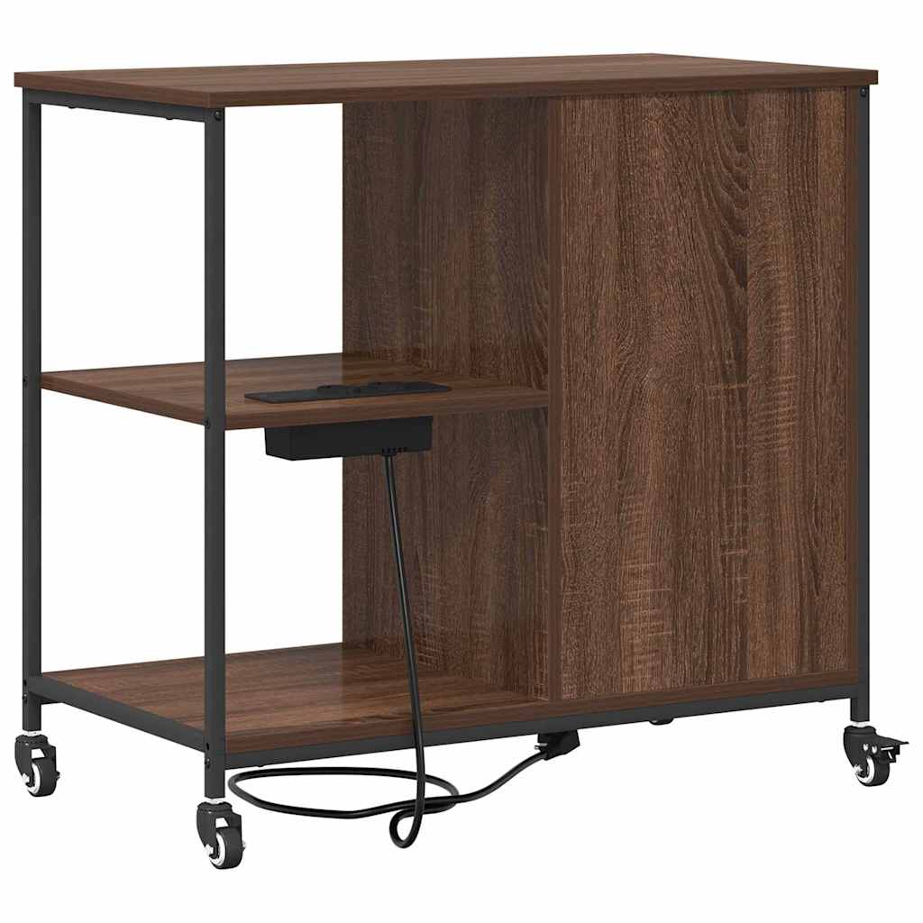 Cabina con Stazione di Ricarica Rovere Marrone 76 x 41 x 72 cm