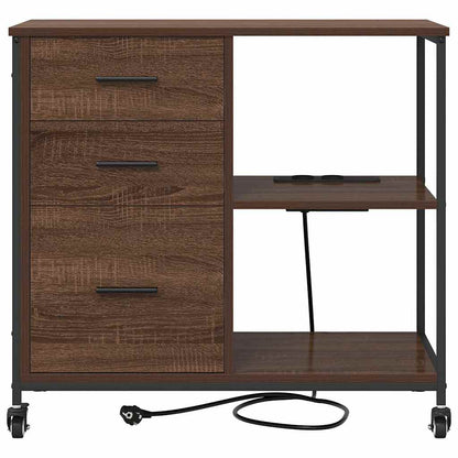 Cabina con Stazione di Ricarica Rovere Marrone 76 x 41 x 72 cm