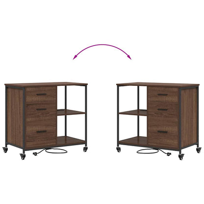 Cabina con Stazione di Ricarica Rovere Marrone 76 x 41 x 72 cm