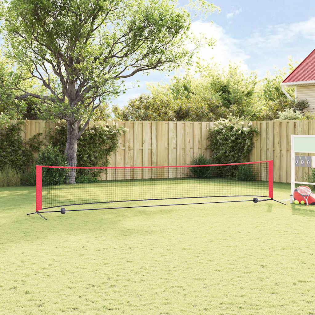 Rete da tennis Nero e rosso 494.5 x 90 x 87 cm Poliestere - homemem39