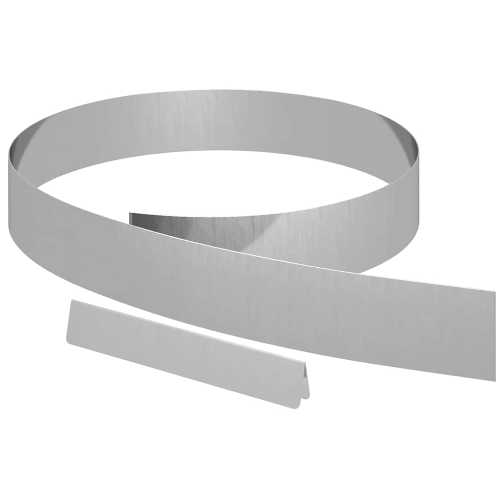 Bordura per Prato Argento 450 x 0,05 x 10 cm Acciaio zincato | homemem39