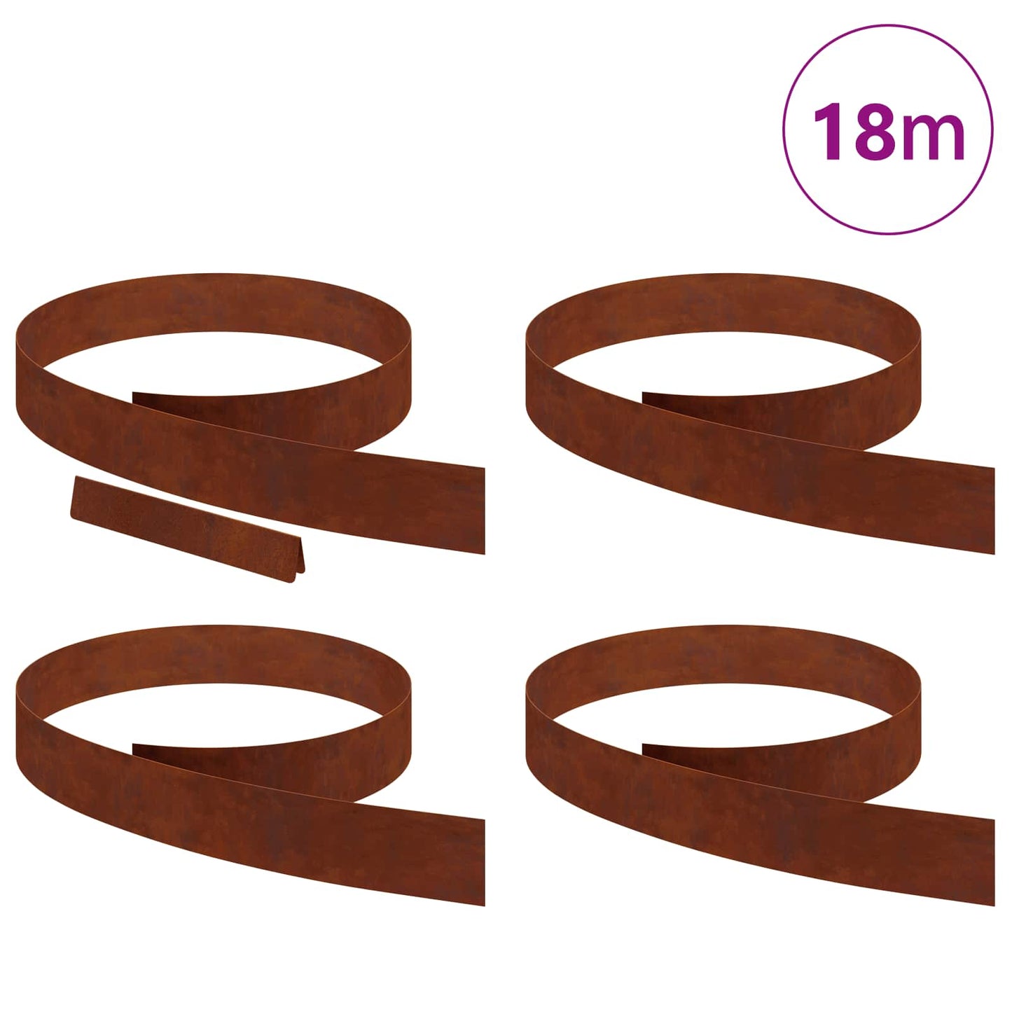 Bordura per Prato 4 pcs Ruggine 450 x 0,05 x 10 cm | homemem39