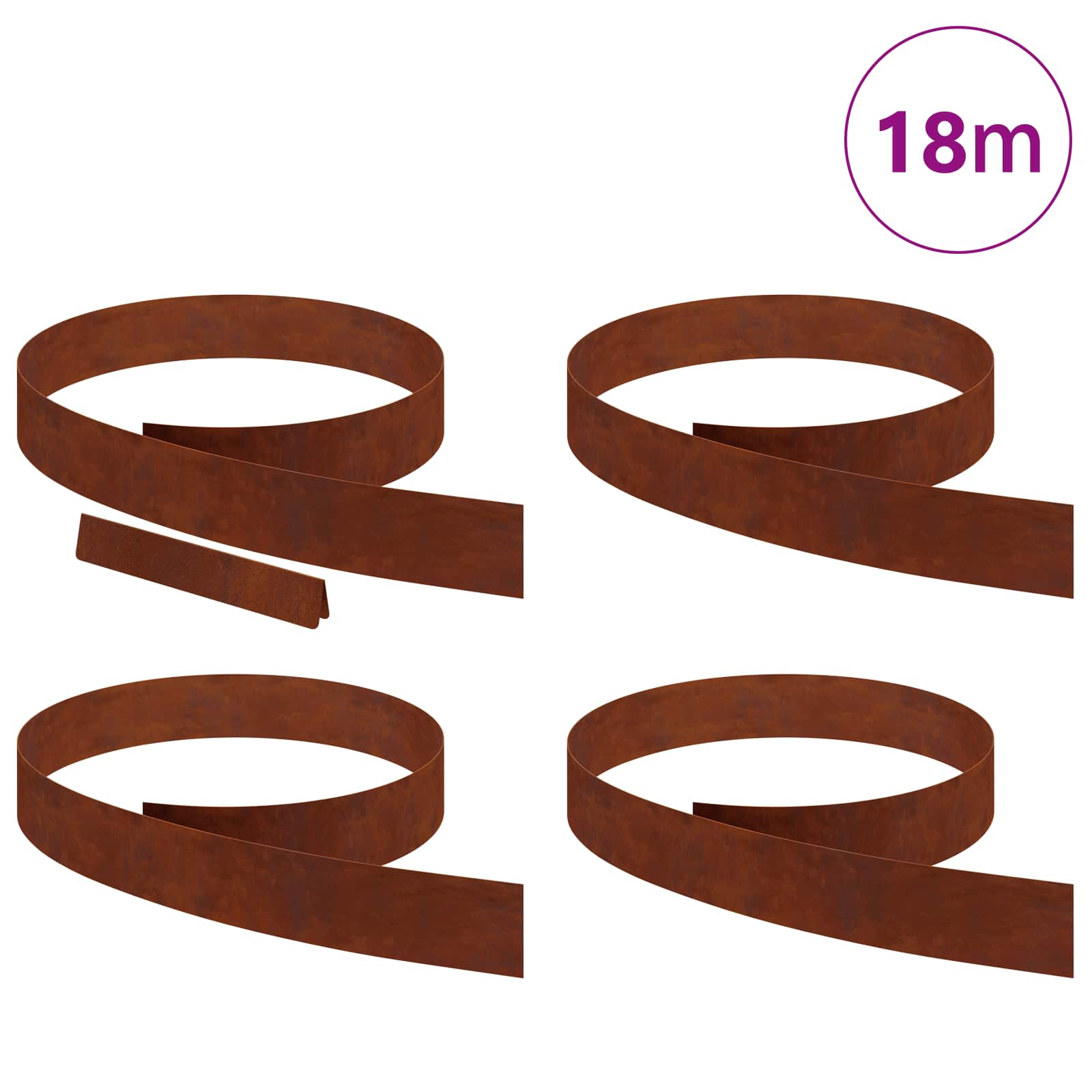 Bordura per Prato 4 pcs Ruggine 450 x 0,05 x 10 cm | homemem39