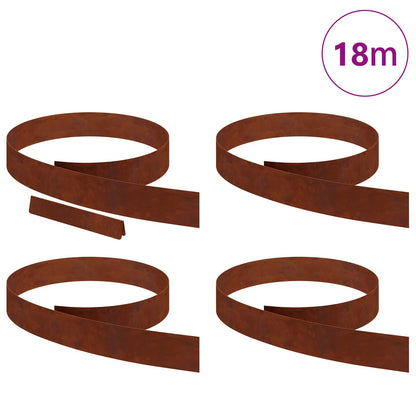 Bordura per Prato 4 pcs Ruggine 450 x 0,05 x 10 cm | homemem39