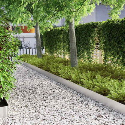 Bordura per Prato 4 pcs Argento 450 x 0.05 x 15 cm