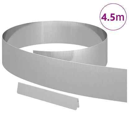 Bordura per Prato Argento 450 x 0.05 x 15 cm Acciaio zincato | homemem39