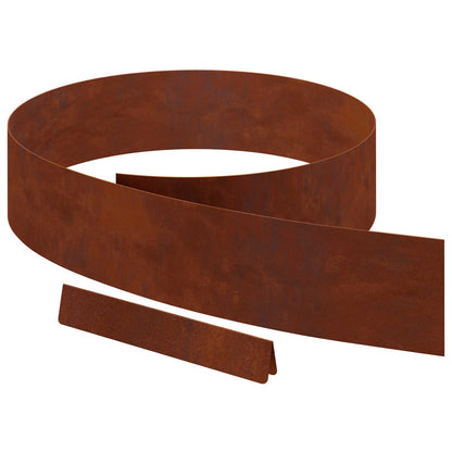 Bordura per Prato 4 pcs Ruggine 450 x 0.05 x 15 cm | homemem39
