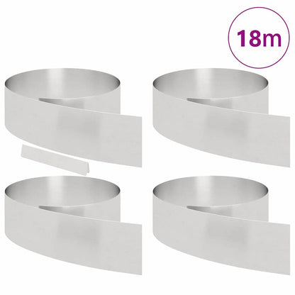 Bordura per Prato 4 pcs Argento 450 x 0,05 x 20 cm | homemem39