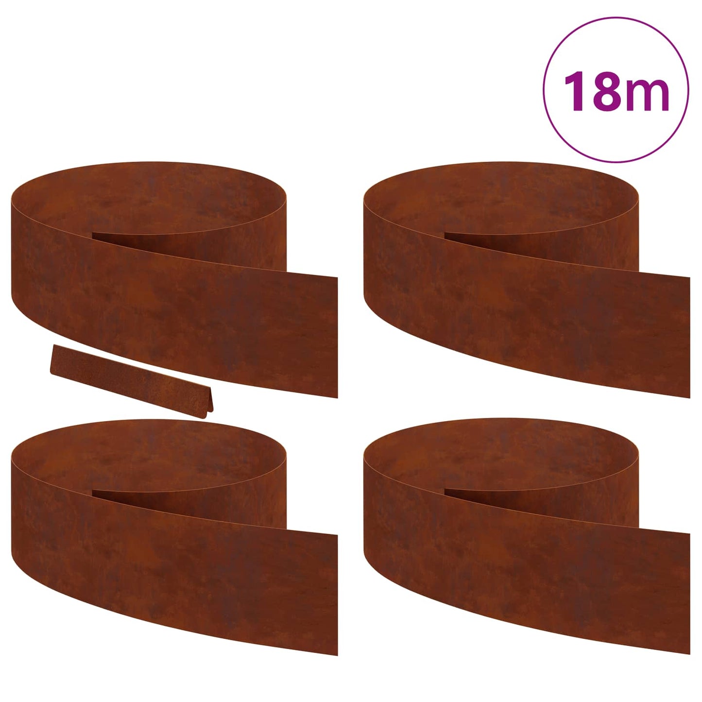 Bordura per Prato 4 pcs Ruggine 450 x 0,05 x 20 cm | homemem39