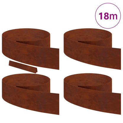 Bordura per Prato 4 pcs Ruggine 450 x 0,05 x 20 cm | homemem39