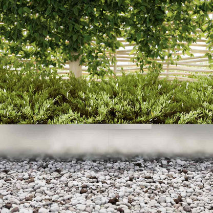 Bordura per Prato 4 pcs Argento 450 x 0.05 x 15 cm