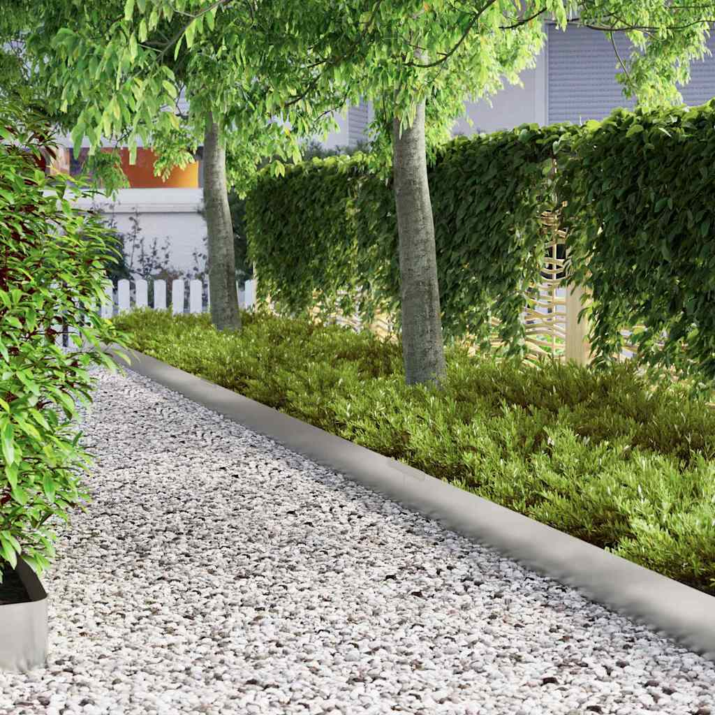 Bordura per Prato 4 pcs Argento 450 x 0.05 x 15 cm